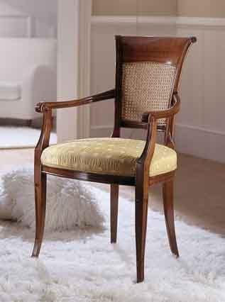 M 606, Chair with cane backrest for classics living rooms