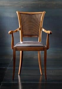 Museum Art. 90.865, Chair with armrests, with Vienna straw and leather