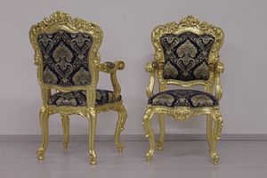 Putto pelle, Baroque chair with leather upholstery