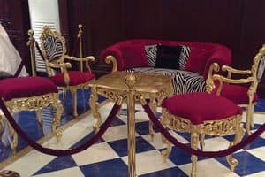 Venezia Living room, Luxury classic living room with gold leaf finish