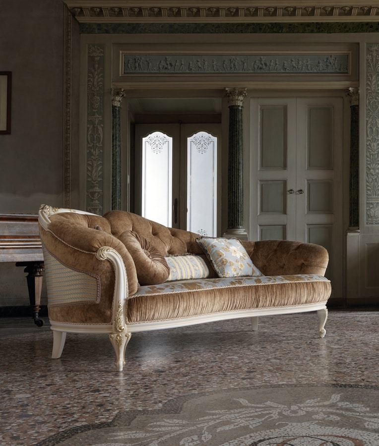 Paolina, Luxury classic chaise longue, quilted, for reception