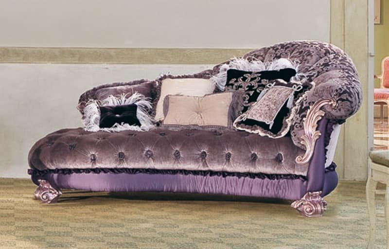 Sissy, Chaise longue in classic luxury style, for rich salons