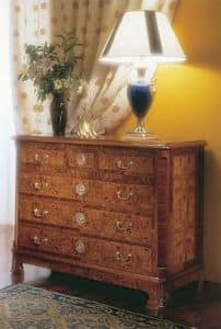 182 C, Luxury classic chest of drawers in ash burl