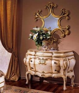 3295 CHEST OF DRAWERS BAROCCO, Dresser classic, hand-carved, gold leaf finishes