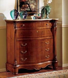 Althea chest of drawers, Classic dresser with dovetail interlocking drawers