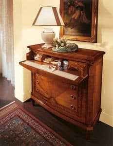 Art. 100/R, Dresser with flap in cherry inlaid wood