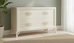 Art. 1881, Lacquered chest of drawers, with carved legs