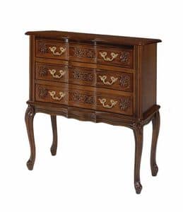 Art. 230 Provencal, Classic chest of drawers with 3 drawers, with floral carvings