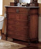 Art. 973 chest of drawers '800 Siciliano, Old style chest with drawers, in decored wood, for bedroom
