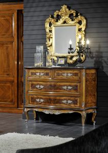 Barocco chest of drawers, Classic style chest of drawers in briar