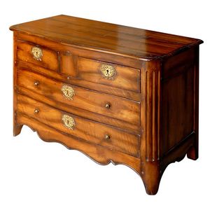 Basilico RA.0727, Shaped walnut chest of drawers with four drawers