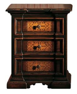 Cinigliano ME.0753, Bedside table '700 Italian, with inlaid, for hotels
