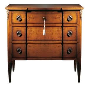 Cotignac VS.1043, Chest of drawers in walnut with three drawers, for bedroom
