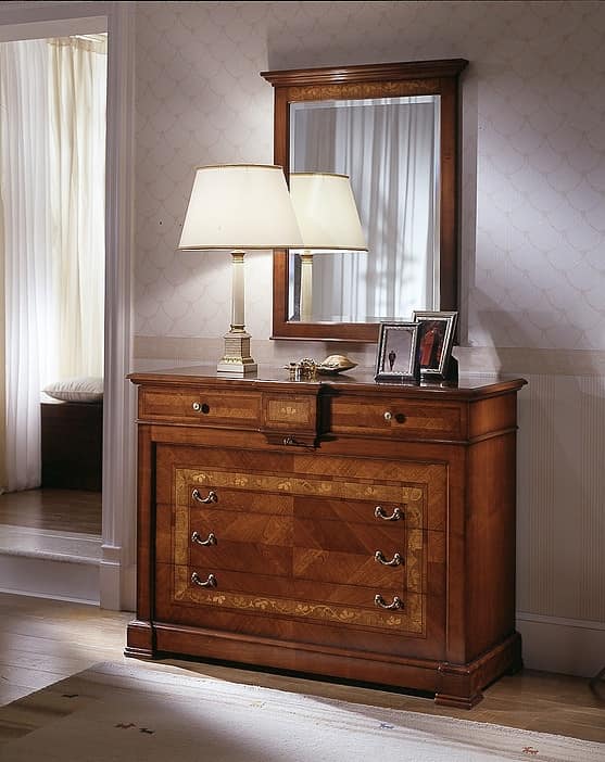D 702, Classic dresser, in hand carved cherry