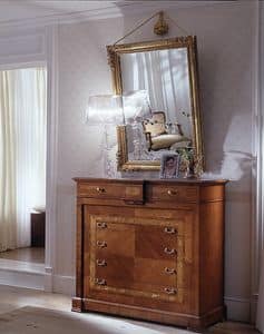 D 703, Cherry chest of drawers, inlaid, handmade