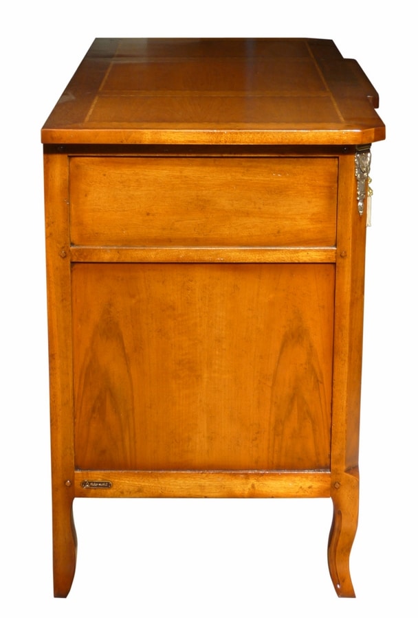 Marseille VS.1041.A, Walnut chest, 3 drawers and wood, brass ornaments, classic style