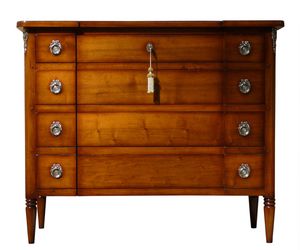 Merignac VS.1053, Directoire walnut chest with four drawers