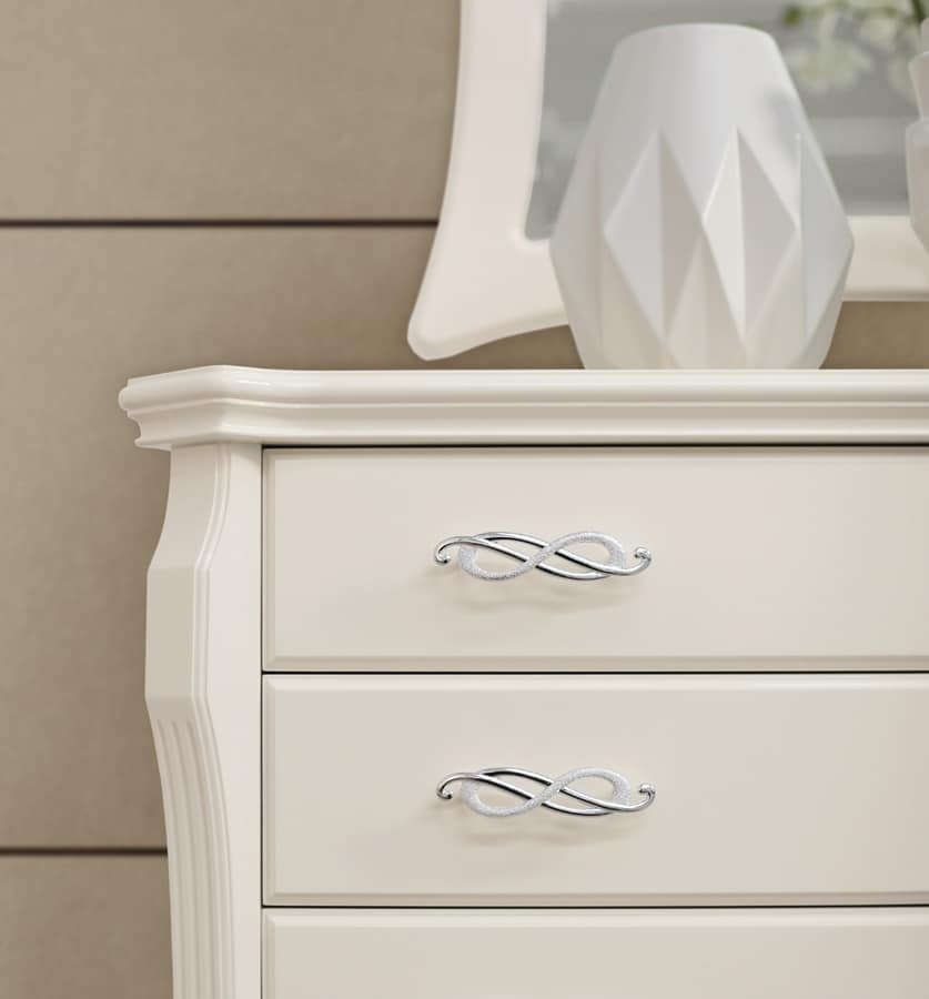 MONTE CARLO / chest of drawers, Chest with four drawers, white lacquered finish