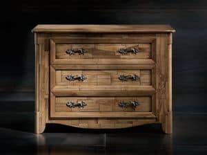 Museum Art. 31.402, Classic dresser in antique cherry with 3 drawers