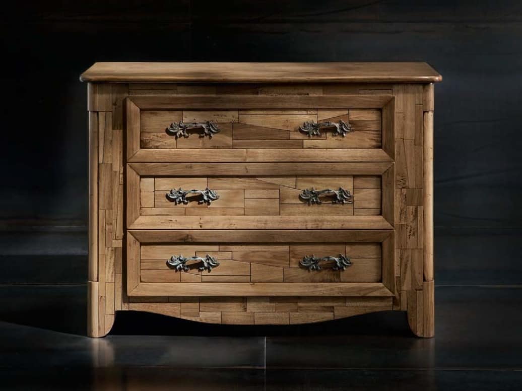 Classic Dresser In Antique Cherry With 3 Drawers Idfdesign
