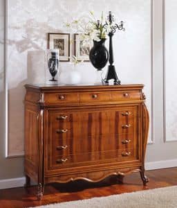 OLIMPIA B / Chest of Drawers, Dresser with drawers in antique-style, carved by hand
