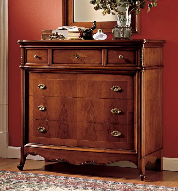 Opera chest of drawers, Wooden chests with luxurious finish for bedrooms