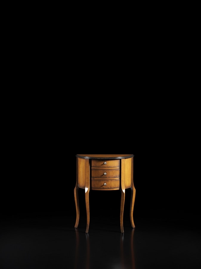 Pablo FA.0075, Louis XVI half-moon chest of drawers with three drawers