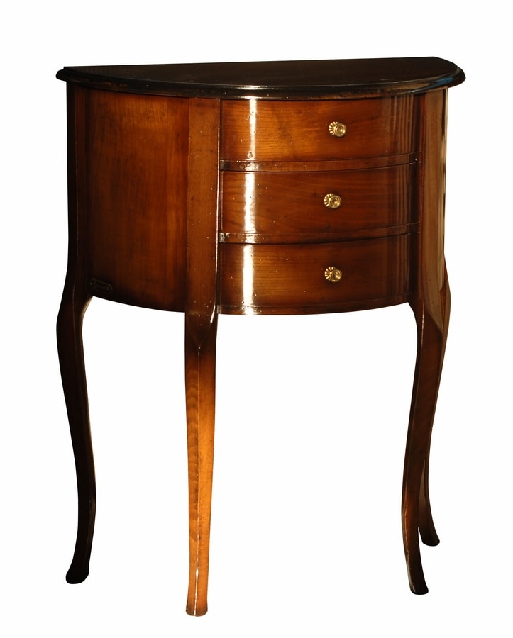 Pablo FA.0075, Louis XVI half-moon chest of drawers with three drawers