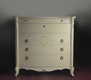 Roma lacquered chest of drawers, Classic chest of drawers, with folding top and inner drawers