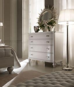 Via Veneto 6072 chest of drawers, Nature wood chest of drawers, classic style
