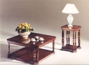 3035 COFFEE TABLES, Square wooden coffee table for classic style living rooms