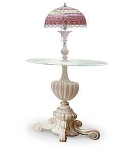 4614/TL, Round lamp table with Tiffany style lamp