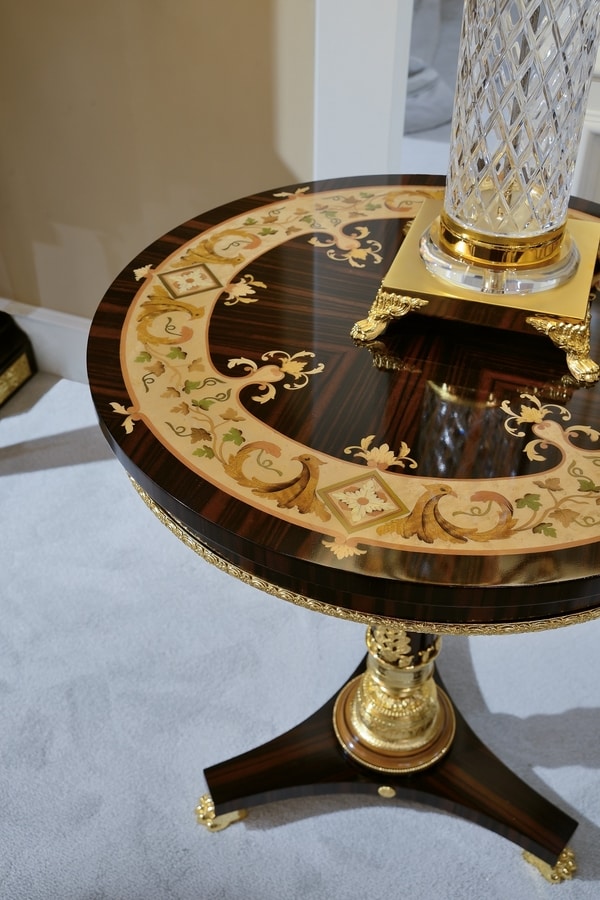 4965, Round tables made with precious woods