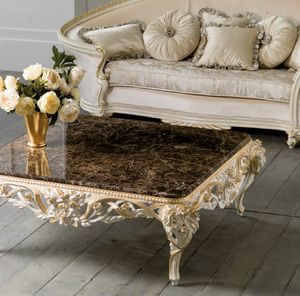 Art. 4087, Coffee table with floral carvings