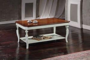 Art. 813 RECTANGULAR COFFEE TABLE, Rectangular coffee table with carved legs
