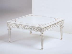 Art. 910 Dec�, Square coffee table handmade, for classic hotel