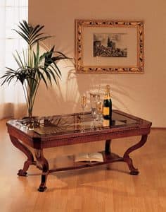 Art. 962/R, Classic style small table, luxury, in hand carved wood