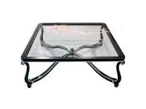 Art. 999, Preciously decorated small table, glass top, for lobby