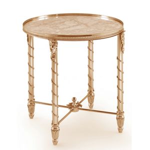 Clear, Brass side table with round glass top