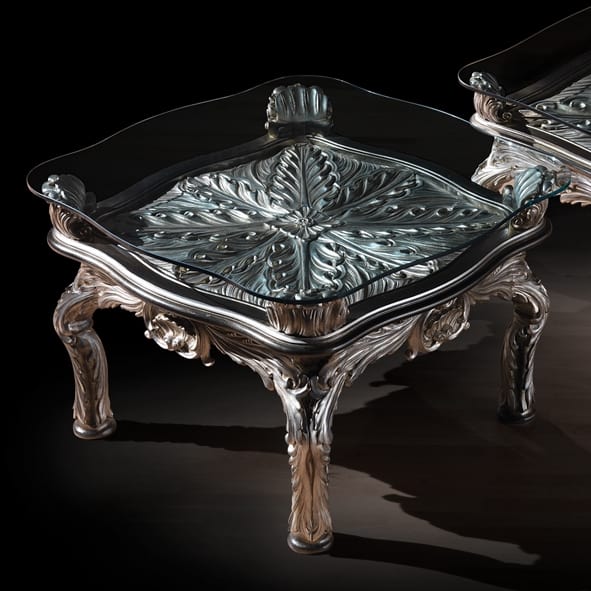 Coffee table 4646, Classic coffee table with silver finishes