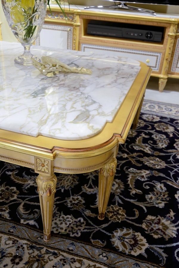 Coffee table 4973 Louis XVI style, Coffee table with marble top