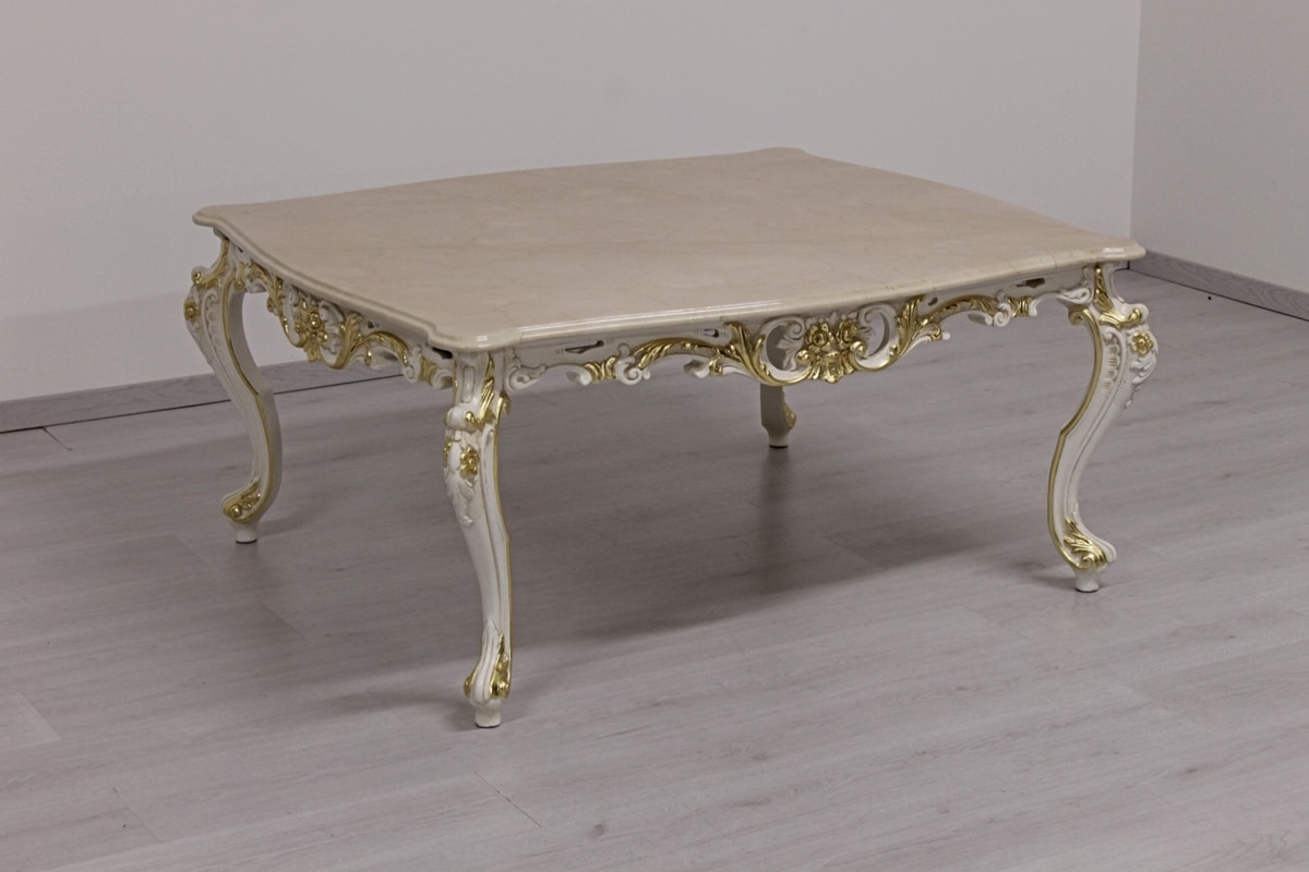 Firenze, Coffee table for living room with marble top