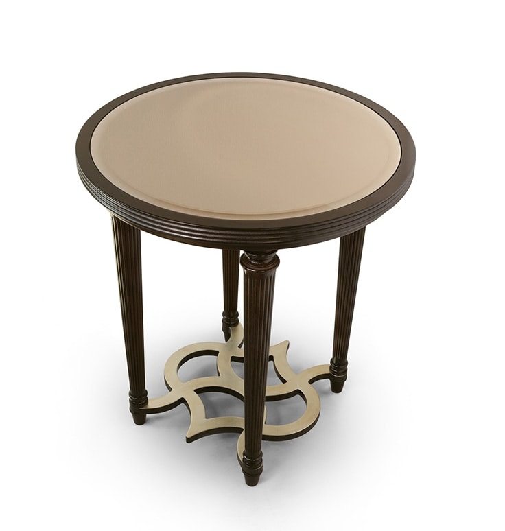 FLORA / side table with round bronze mirror top, Elegant round side table