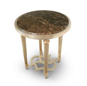 FLORA / side table with round marble top, Side table with marble top