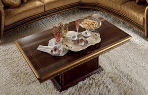 Giotto coffee table, Luxury classic coffee table, with rectangular base
