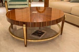 Jeremy Round Rosewood, Round table veneered, for environments in classic style