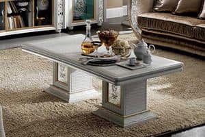 Mir coffee tables, Wooden table with pearl finish, made in Italy