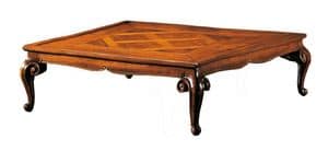 Picasso RA.0687.A, Rectangular coffee table in walnut, for rich salons