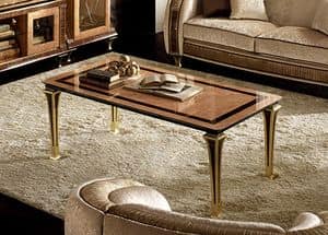 Rossini coffee table, Coffee table in walnut with fine and elegant legs