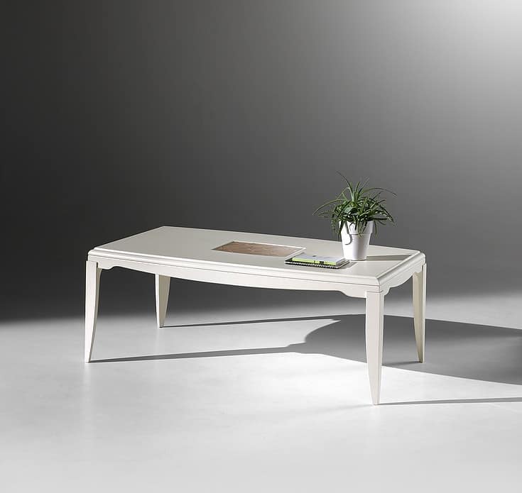 ST 512, Rectangular coffee table in ash, with central insert